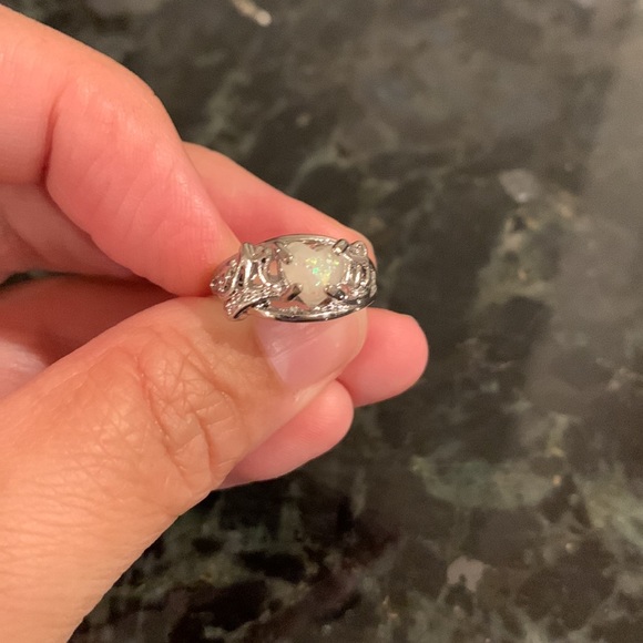 💎NWT "Mom" Opal heart Ring (size 5) - Picture 3 of 4